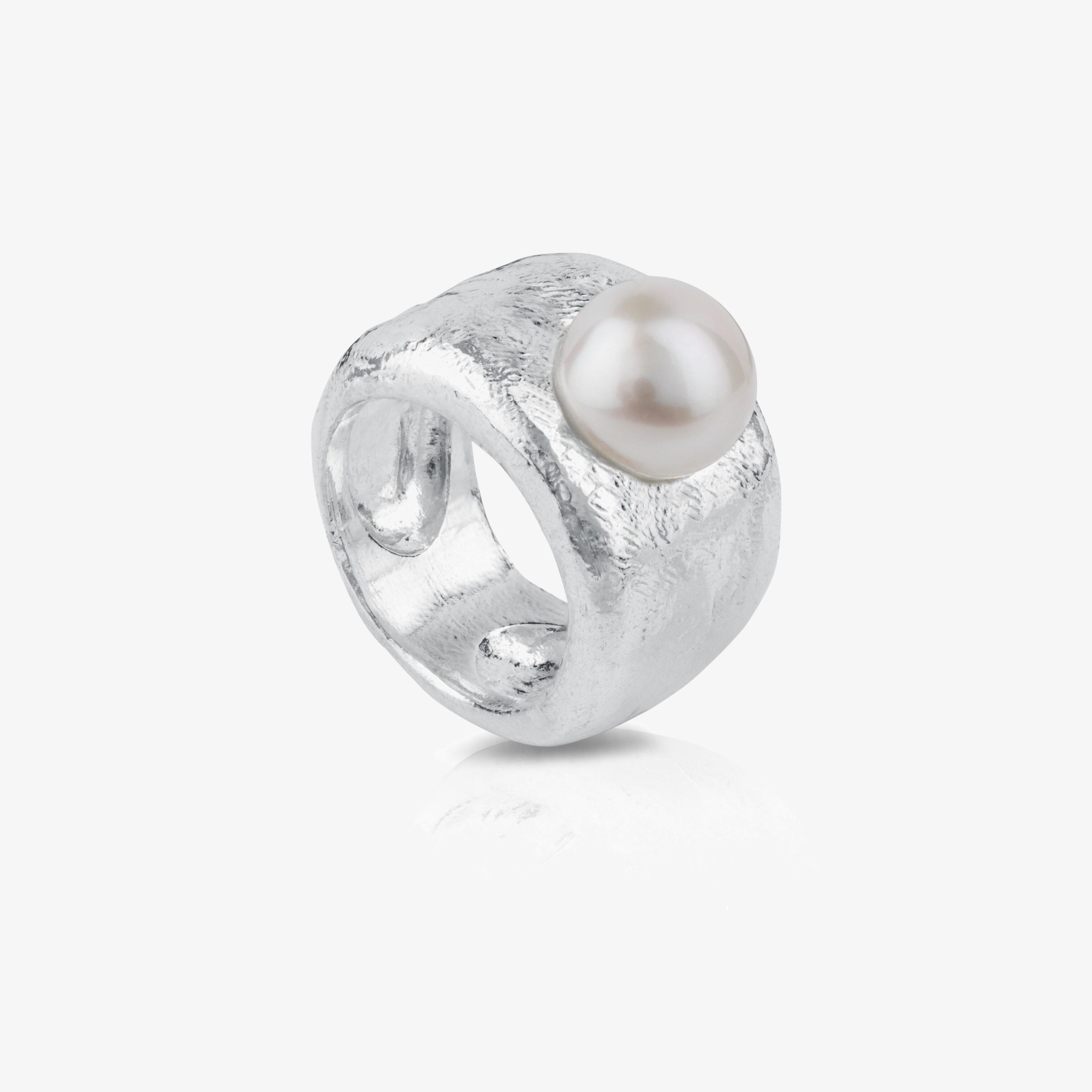 Silver Duna Ring with Pearl