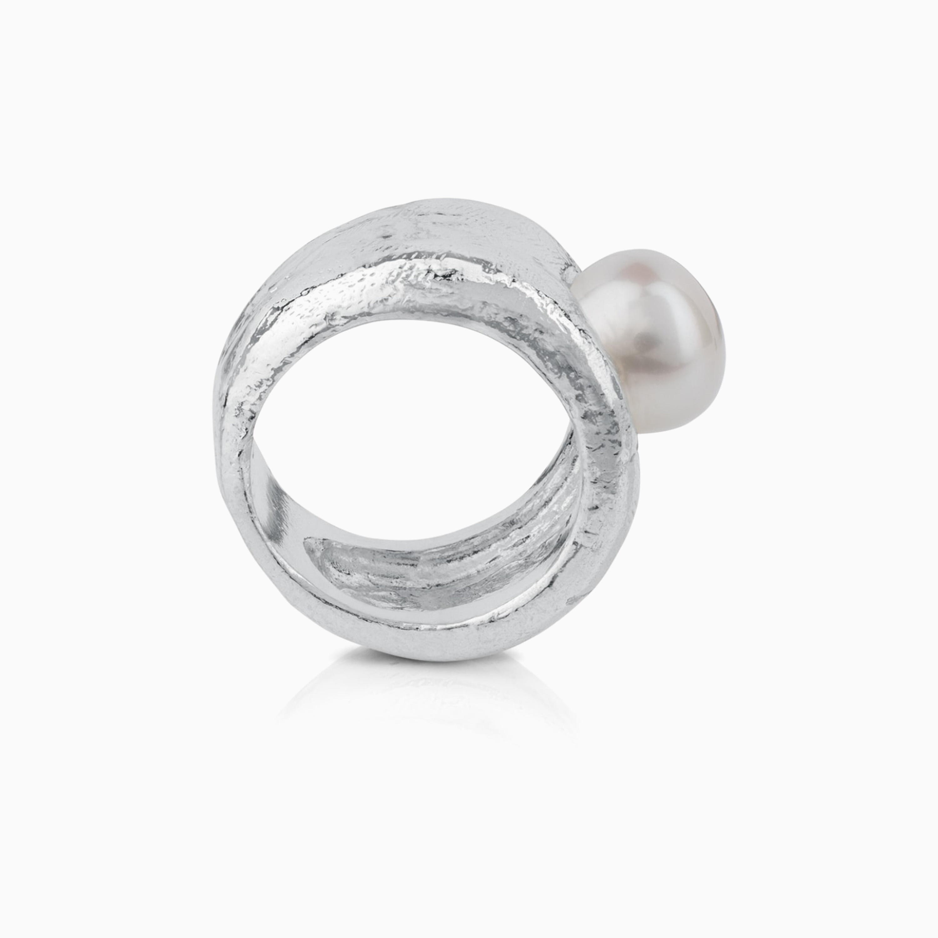 Silver Duna Ring with Pearl