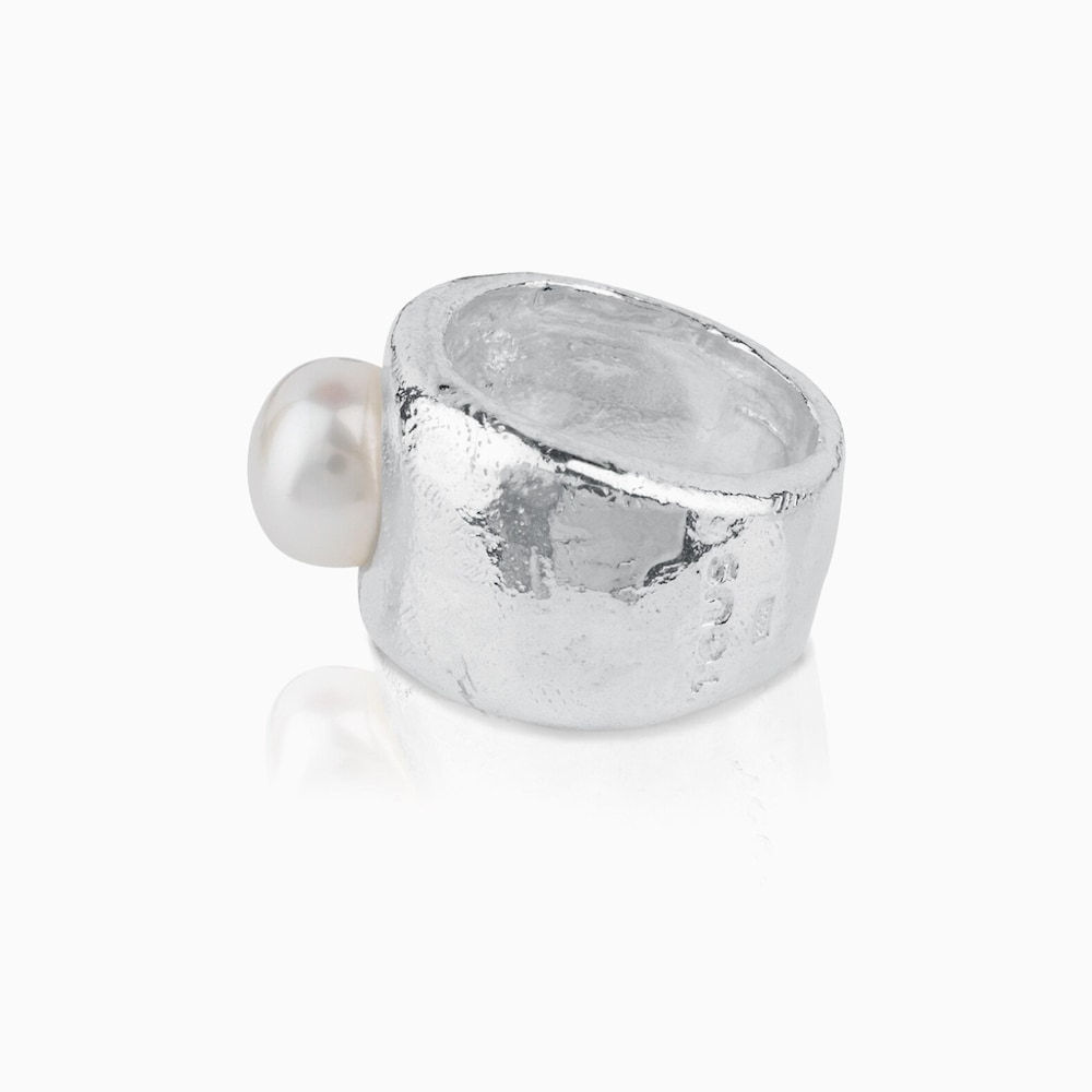 Anillo de plata y perla cultivada Duna