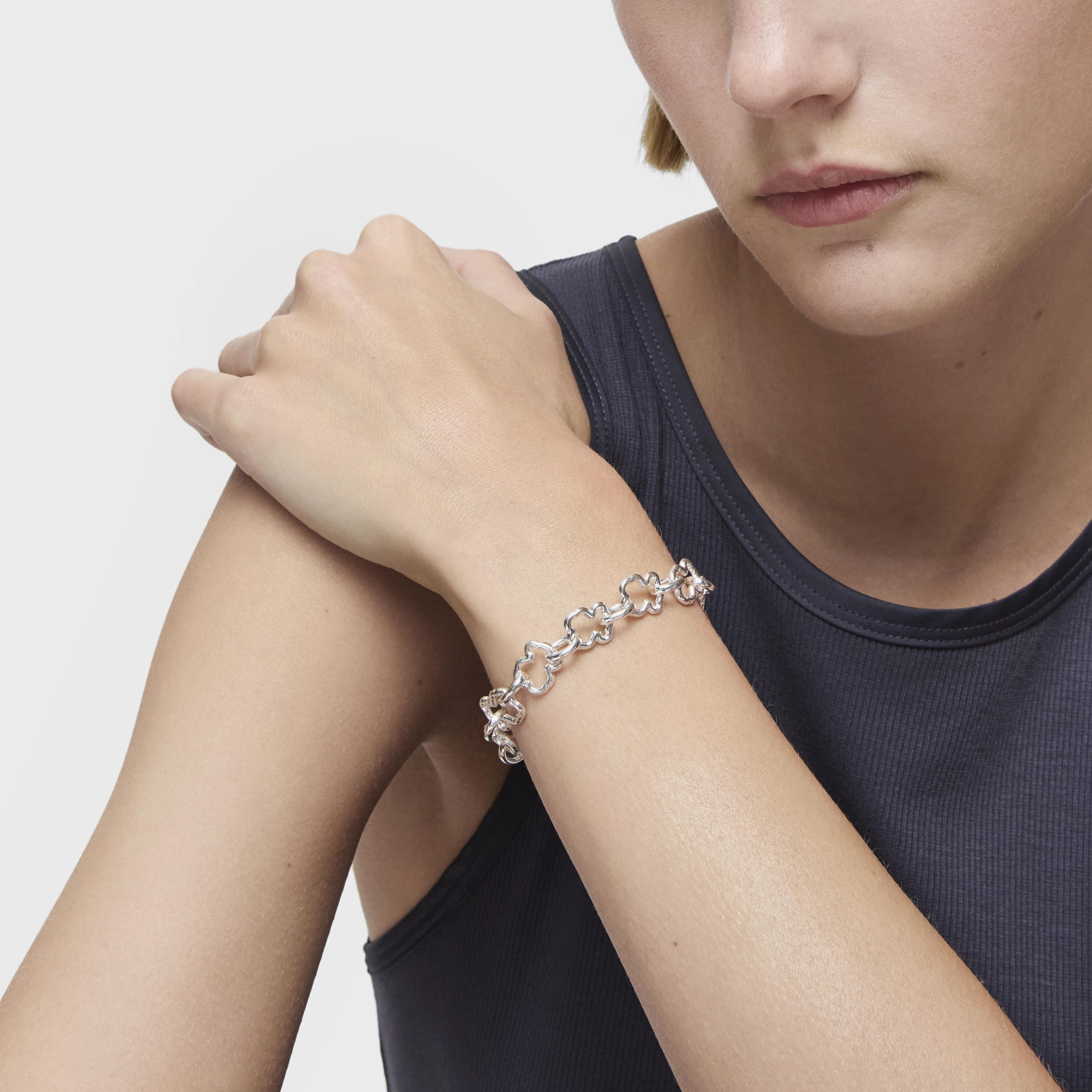 Silver TOUS Carrusel Bracelet 0,8cm motif