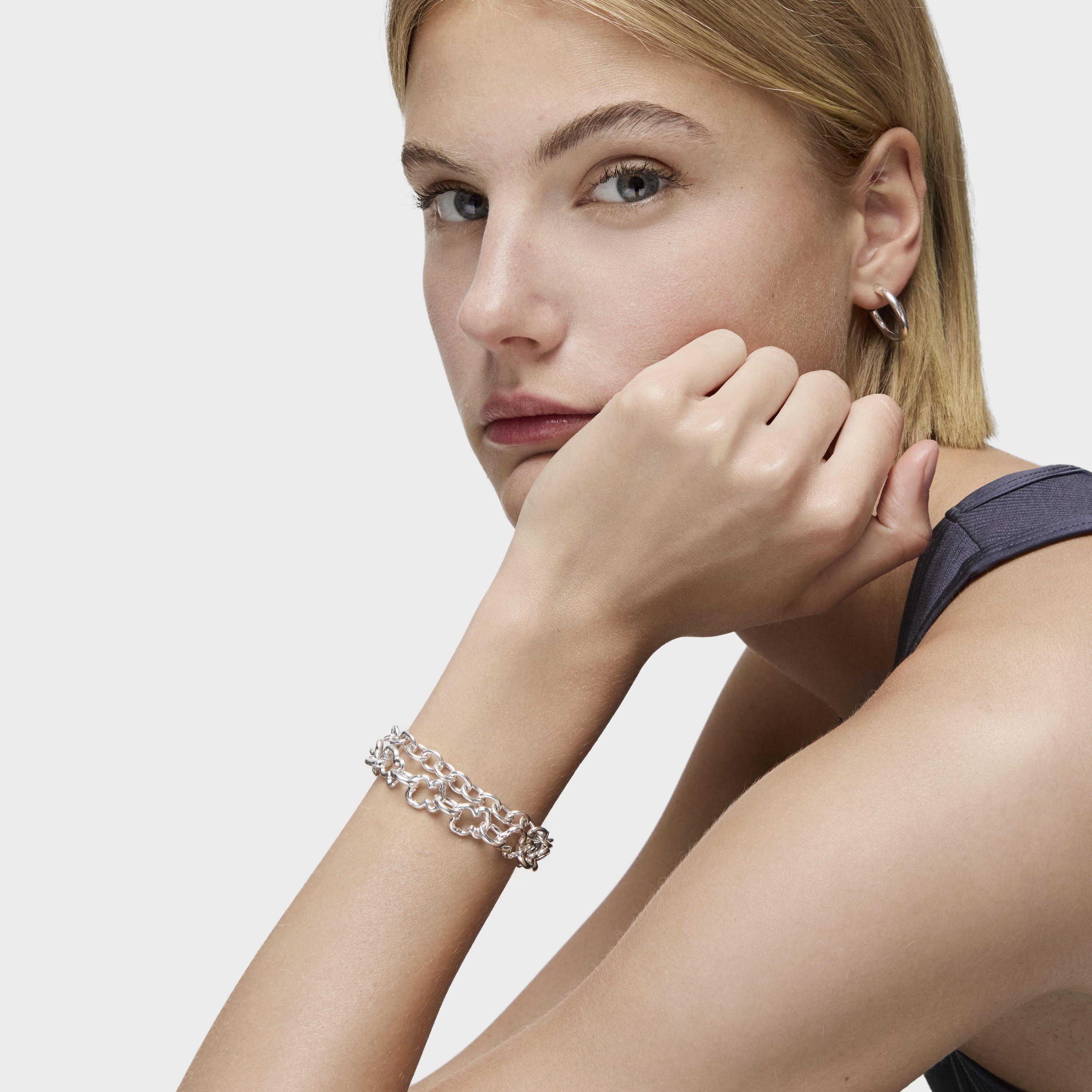 Silver TOUS Carrusel Bracelet 0,8cm motif