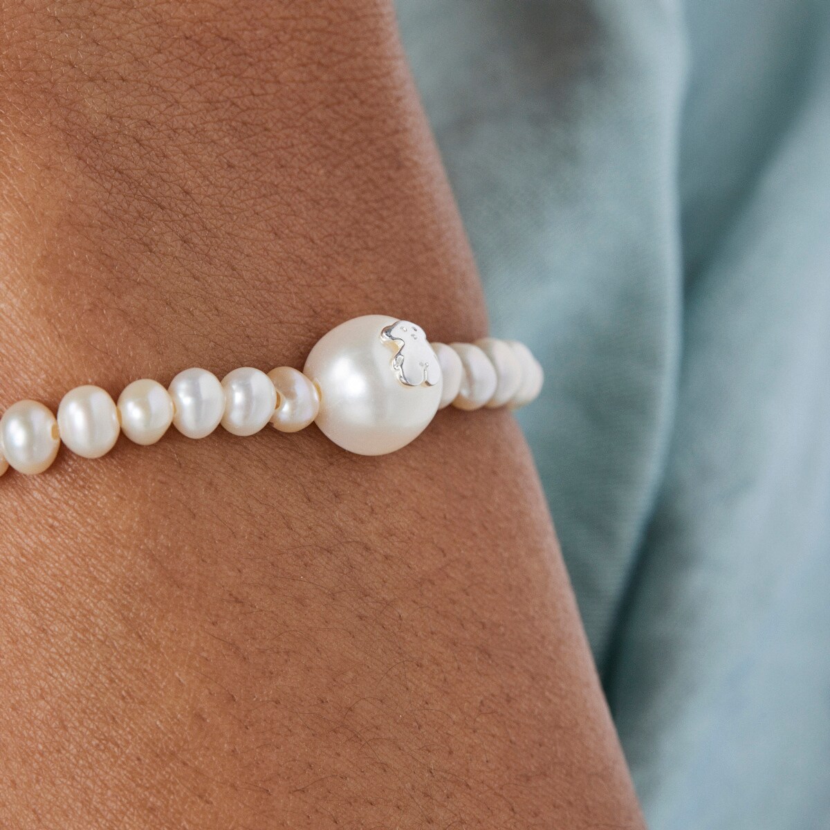Silver TOUS Sweet Dolls Bracelet with pearls
