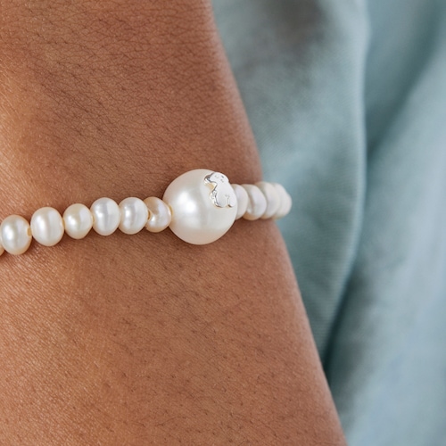 Silver TOUS Sweet Dolls Bracelet with pearls