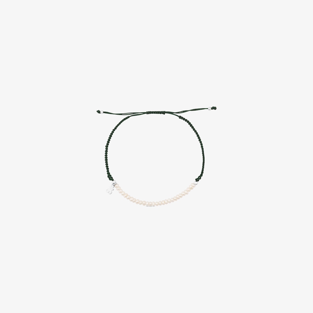 Color - Bransoletka Tous z zielonego sznurka z perłami