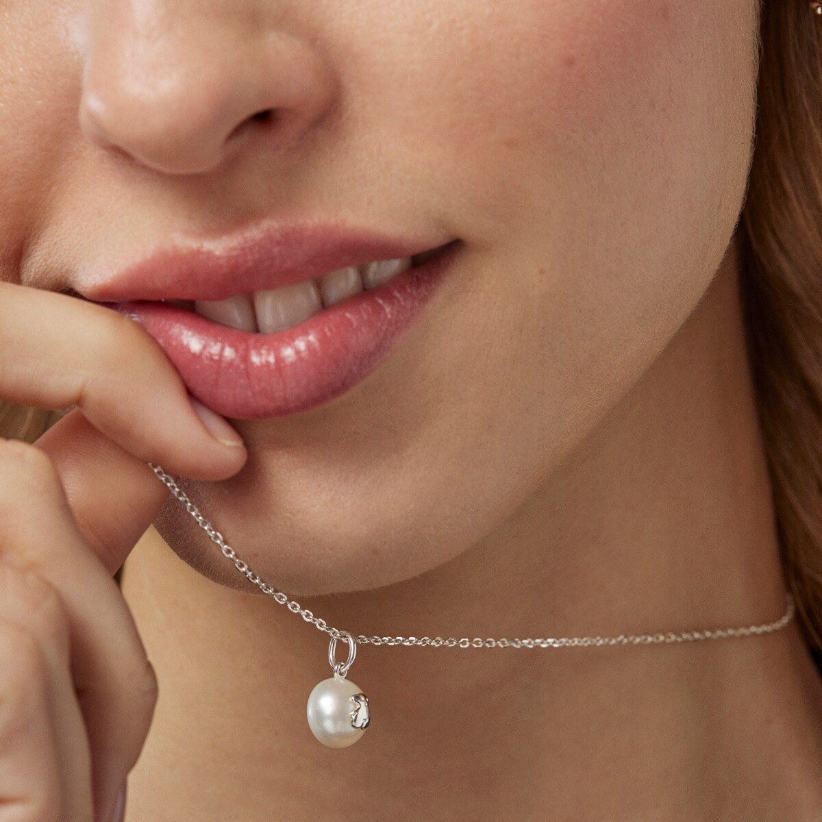 Silver TOUS Sweet Dolls Necklace with pearls