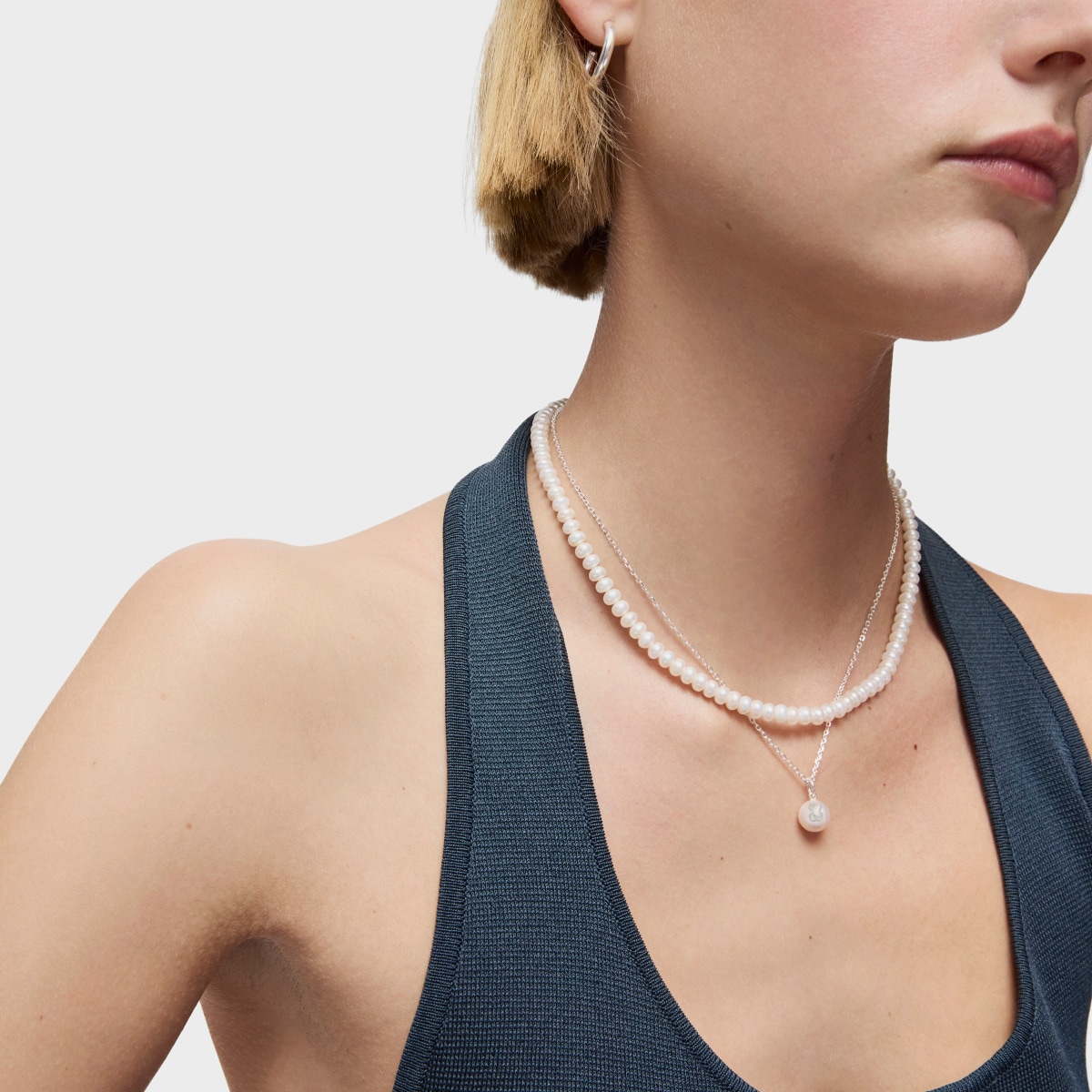 Silver TOUS Sweet Dolls Necklace with pearls