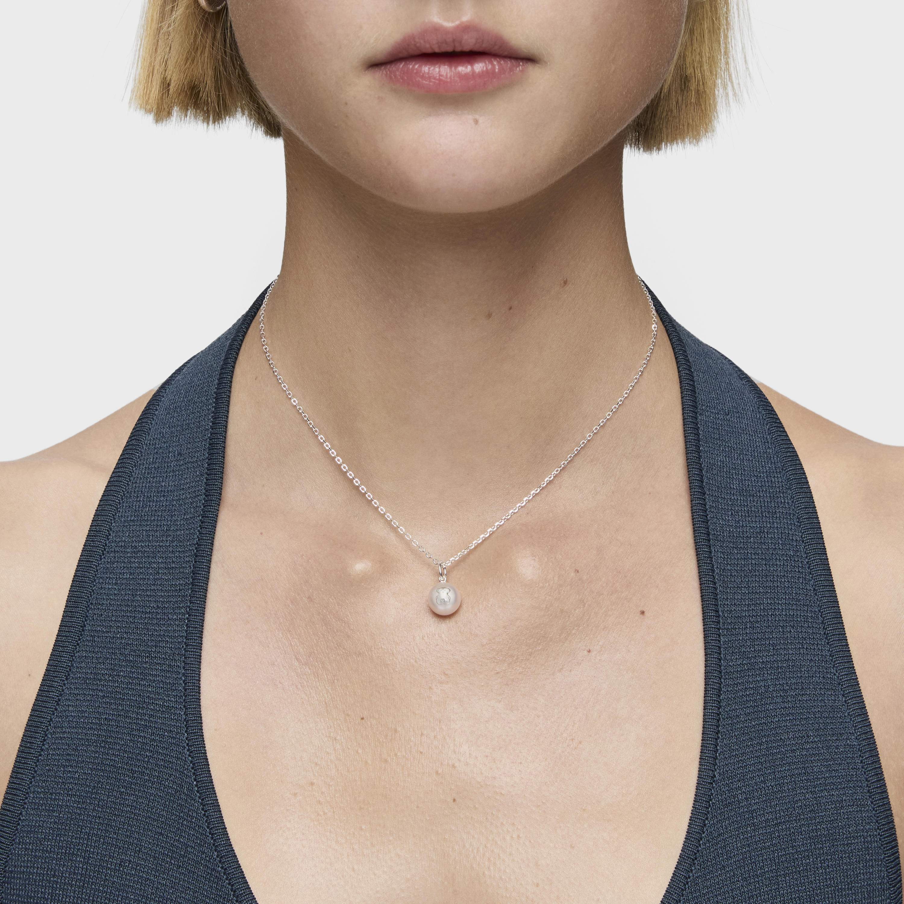 Silver TOUS Sweet Dolls Necklace with pearls