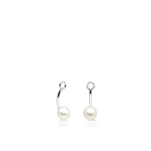 18K White Gold TOUS Pearl Earrings Extension with Pearl