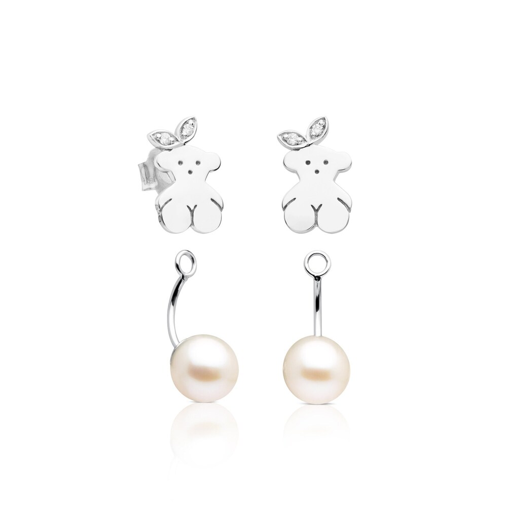 18K White Gold TOUS Pearl Extension earrings with Pearl