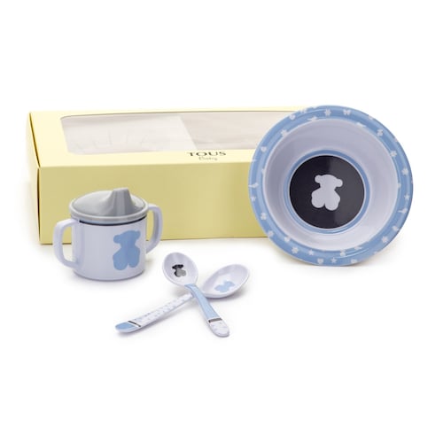 Bear baby crockery set in sky blue