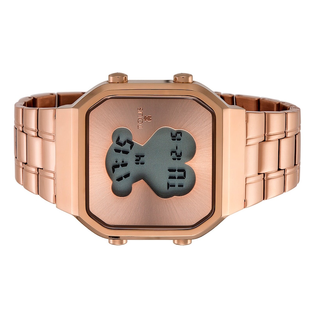 Rel&oacute;gio D-Bear SQ em A&ccedil;o IP rosado