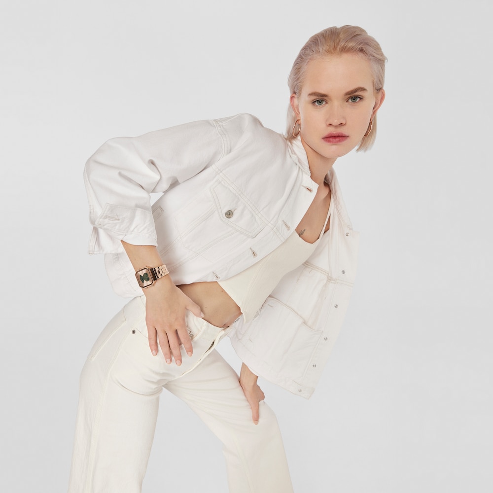 Rel&oacute;gio D-Bear SQ em A&ccedil;o IP rosado