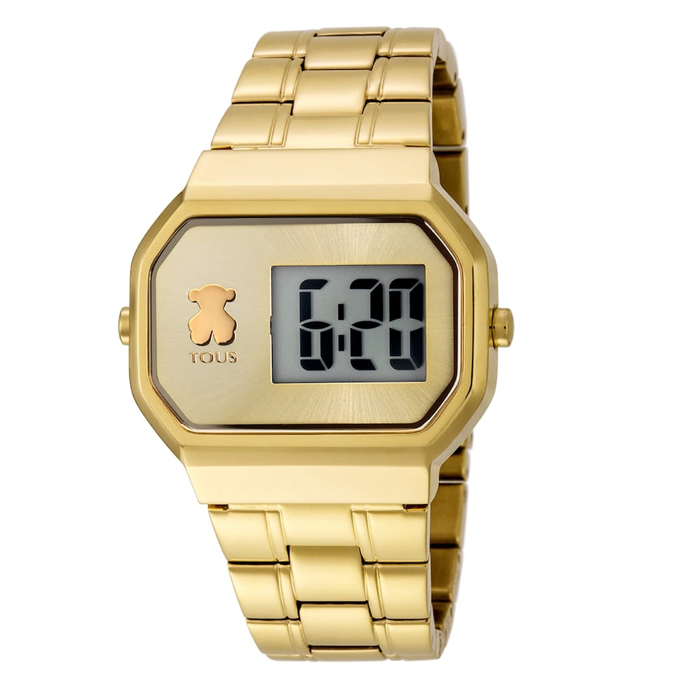 Gold IP Steel D-Bear Digital Watch image number 0