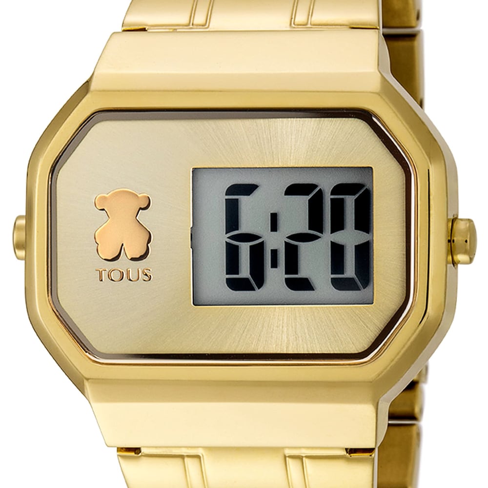 Gold IP Steel D-Bear Digital Watch image number 1