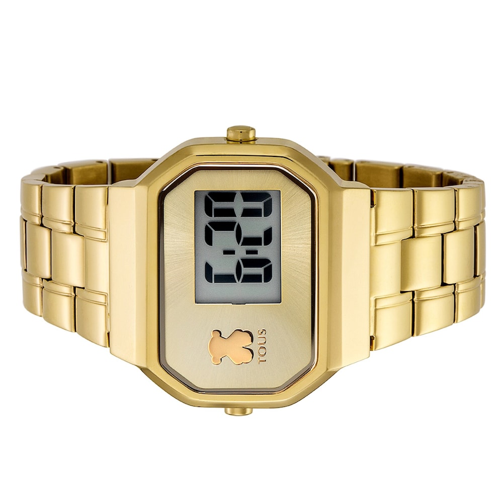 Gold IP Steel D-Bear Digital Watch image number 2