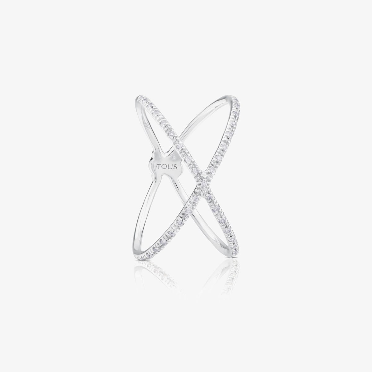 Tous - Anillo De Oro Blanco Con Diamantes Motivo Oso Tous Diamonds Talla 12