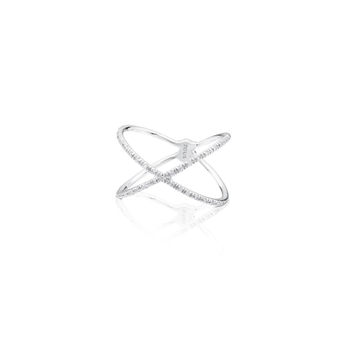 Anillo cruzado de oro blanco motivo oso TOUS Diamonds