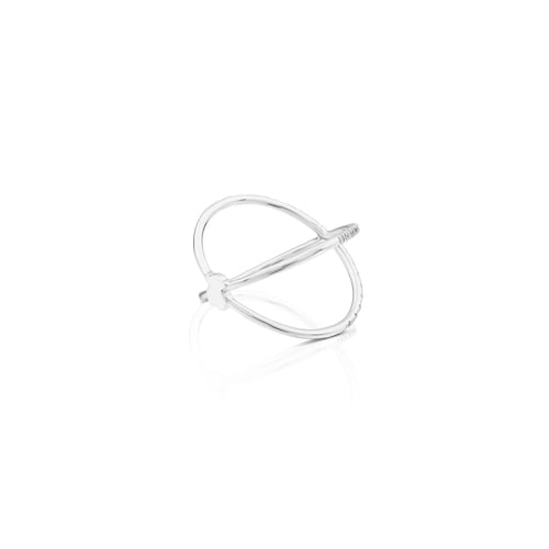 Anillo cruzado de oro blanco motivo oso TOUS Diamonds