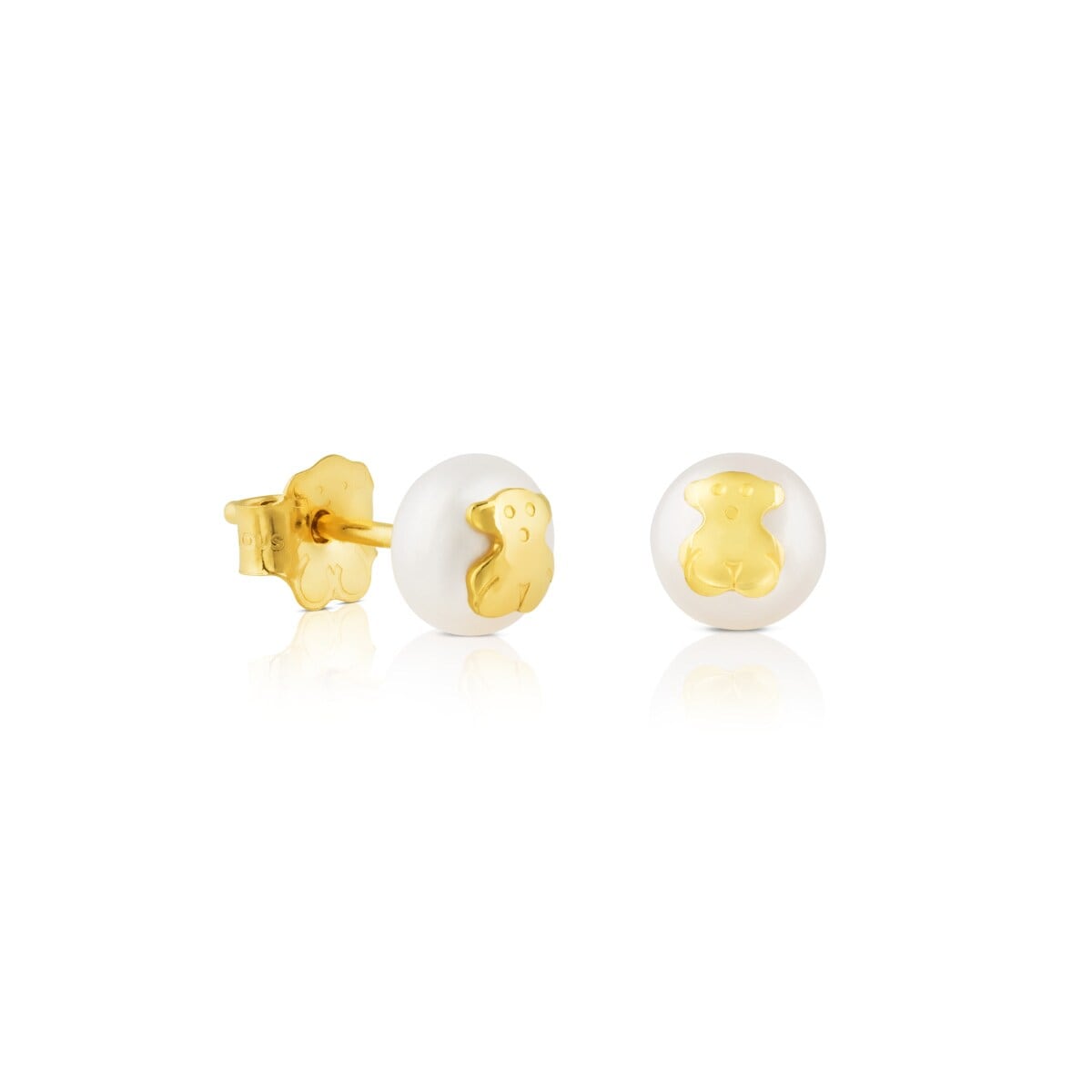 Pendientes en oro y perla cultivada Bear