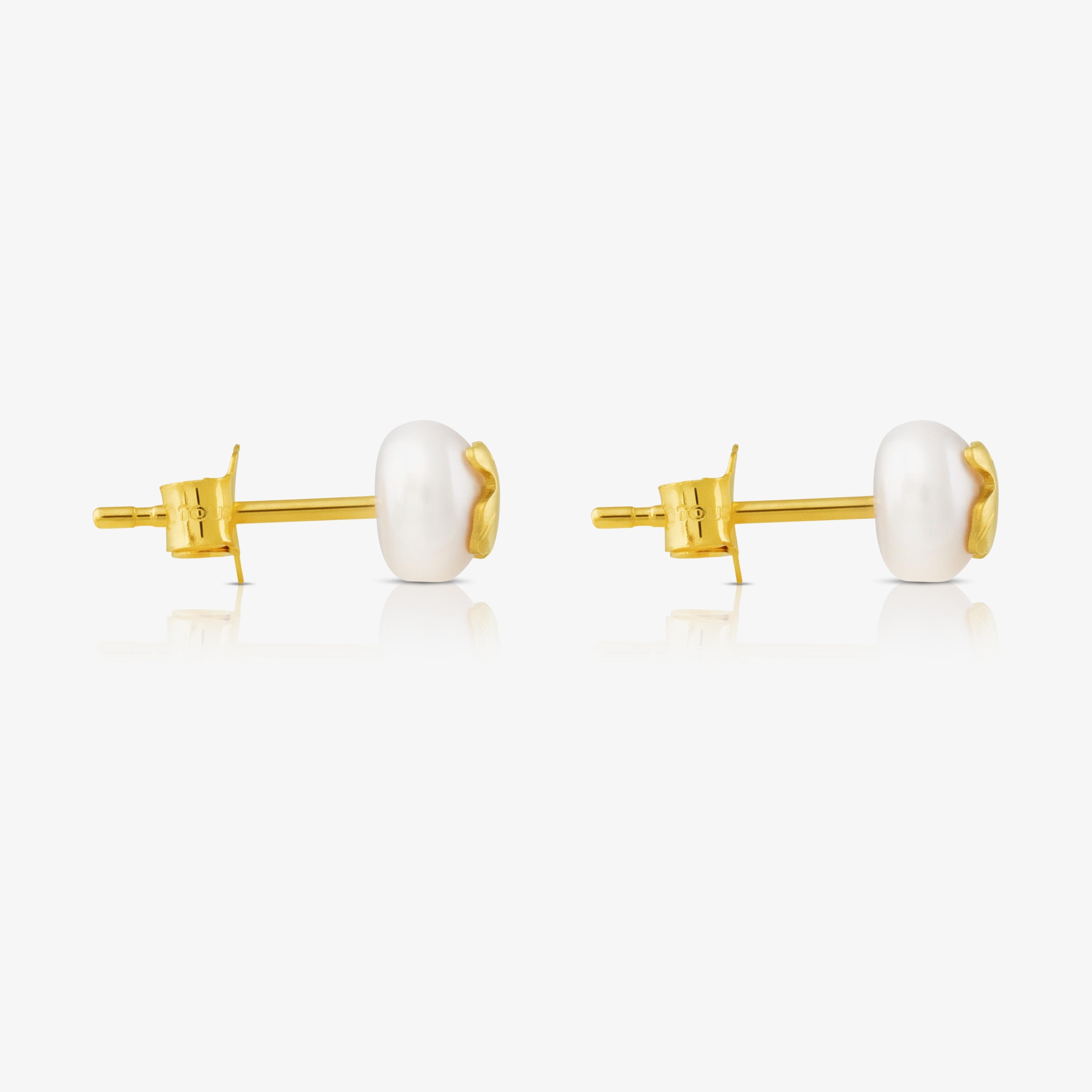 18K solid gold TOUS Bear Earrings with Pearls