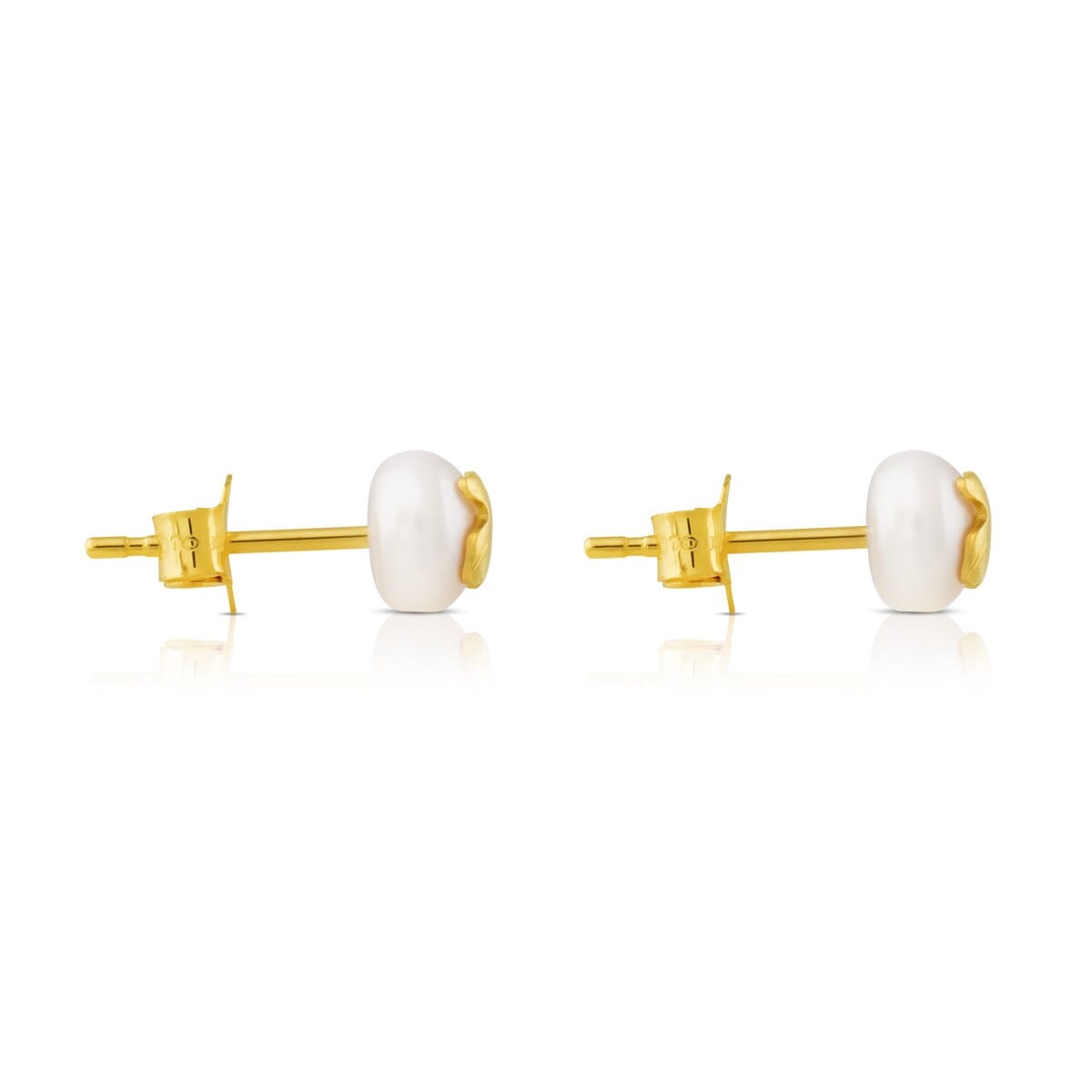 Pendientes en oro y perla cultivada Bear