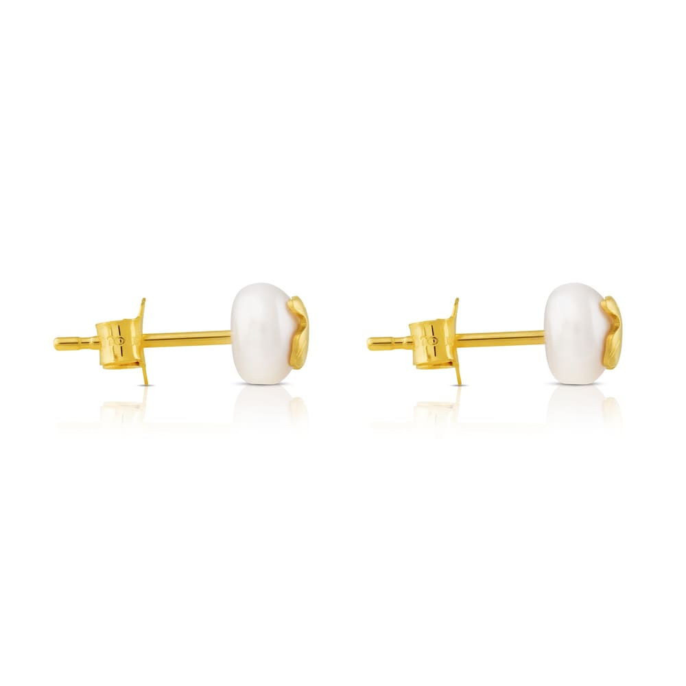 Gold TOUS Bear Earrings with Pearls image number 1