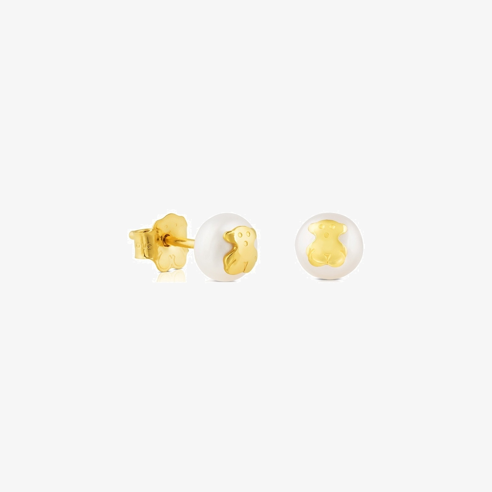 18K solid gold TOUS Bear Earrings with Pearls