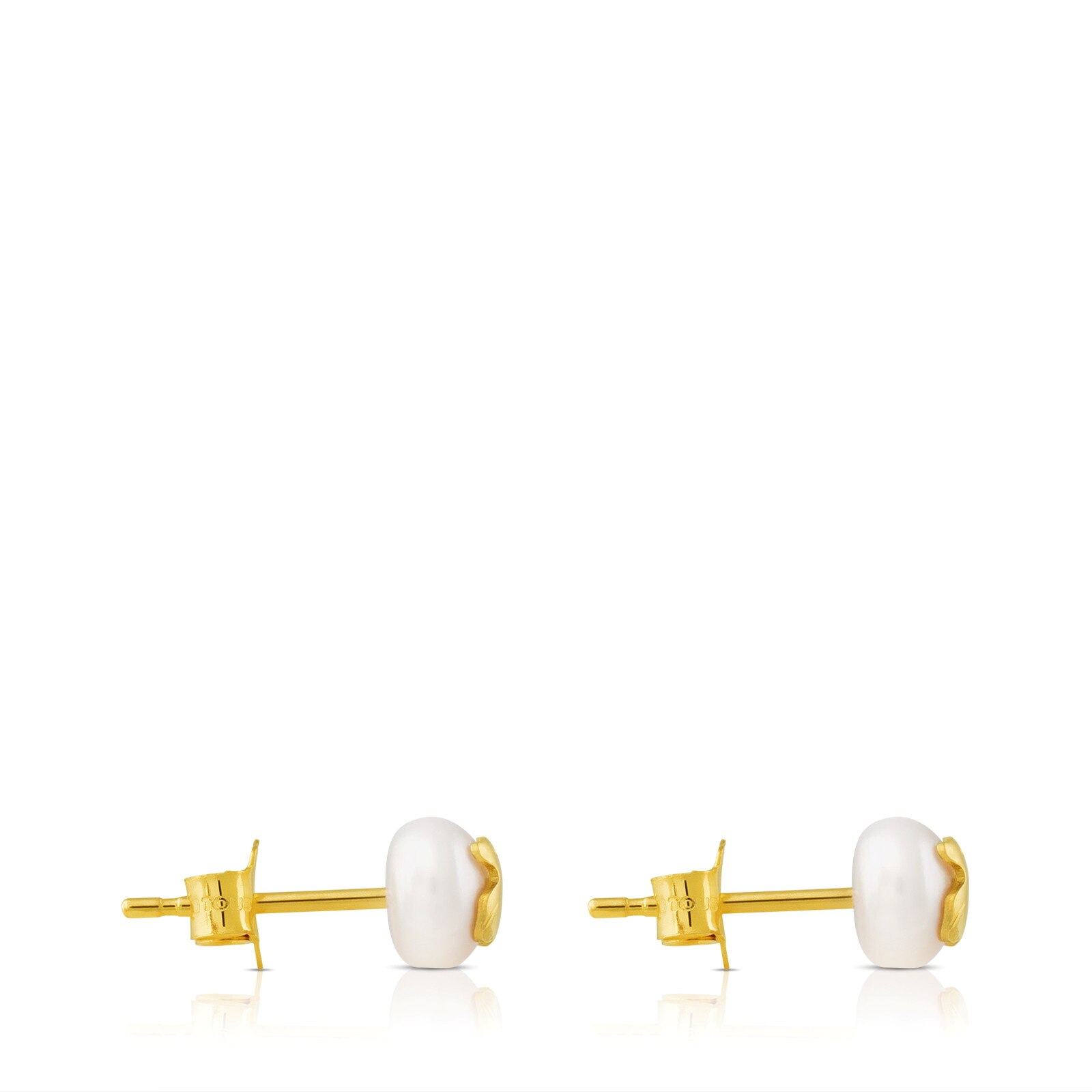 Gold TOUS Bear Earrings with Pearls