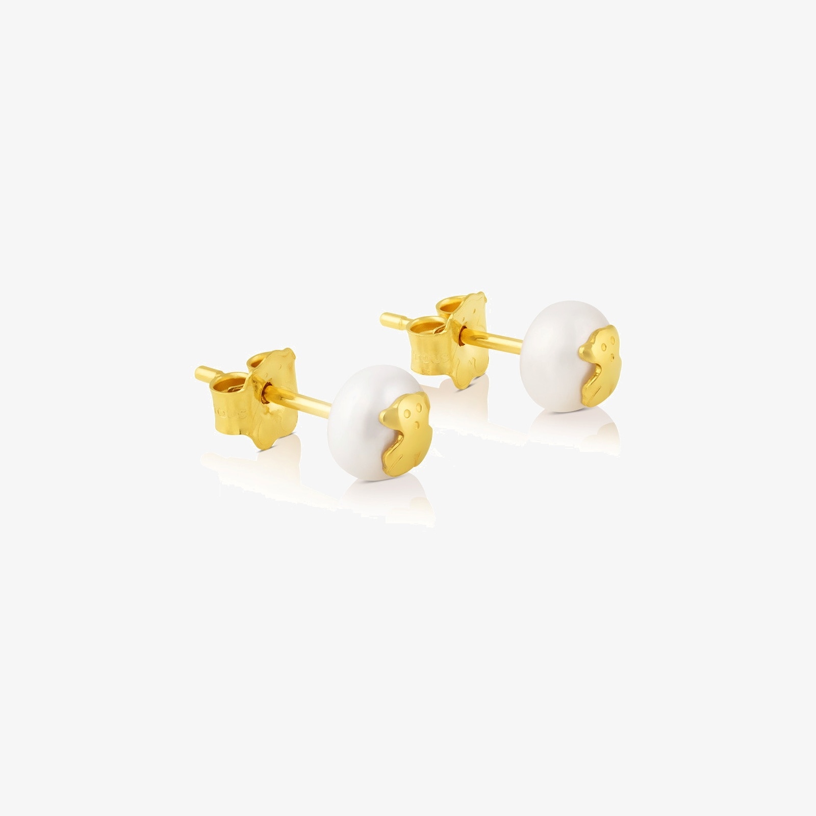 18K solid gold TOUS Bear Earrings with Pearls