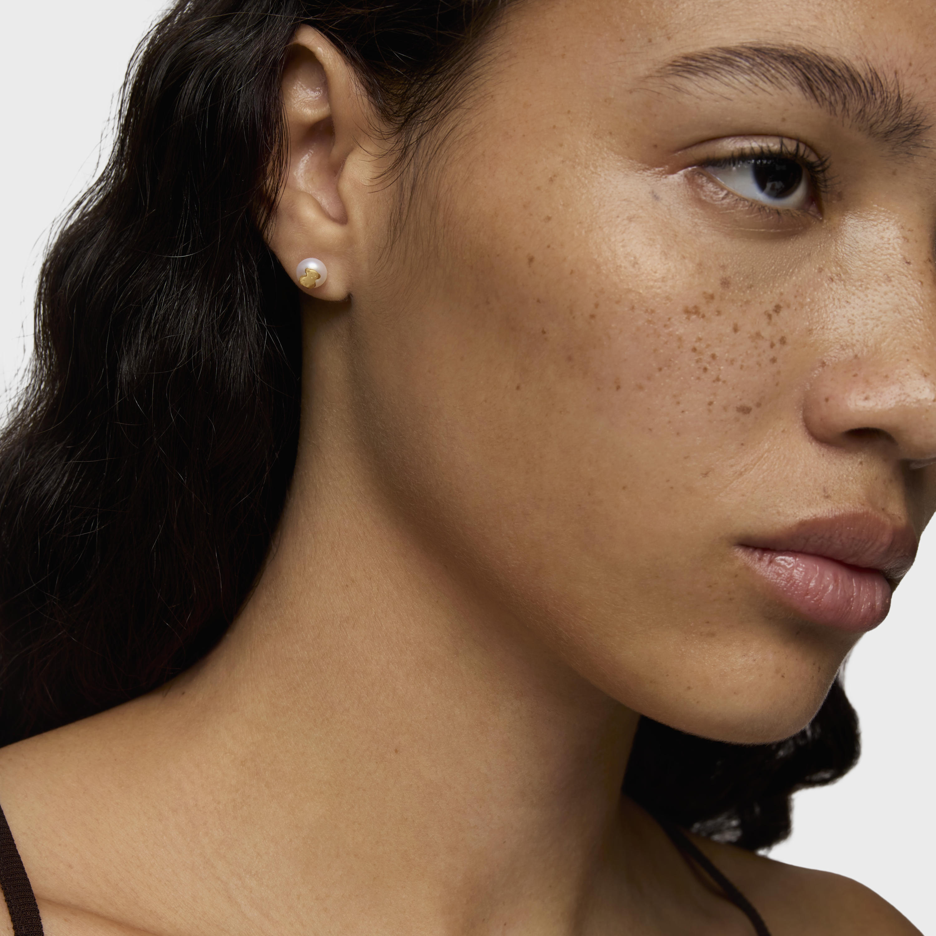 18K solid gold TOUS Bear Earrings with Pearls