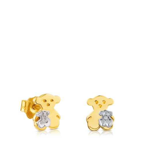 Gold Sweet Dolls Earrings with Diamonds