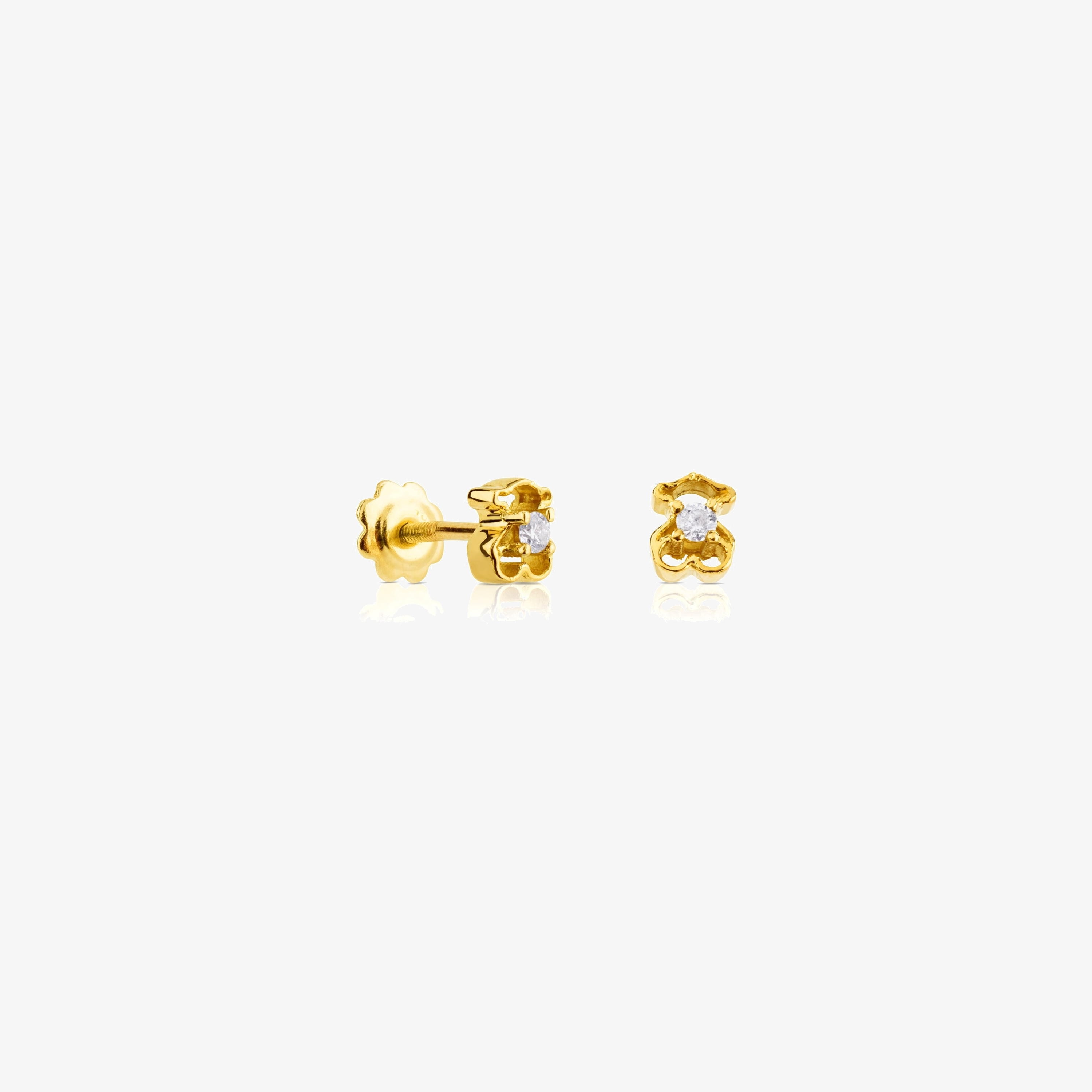 18K solid gold Baby TOUS Earrings with Diamonds