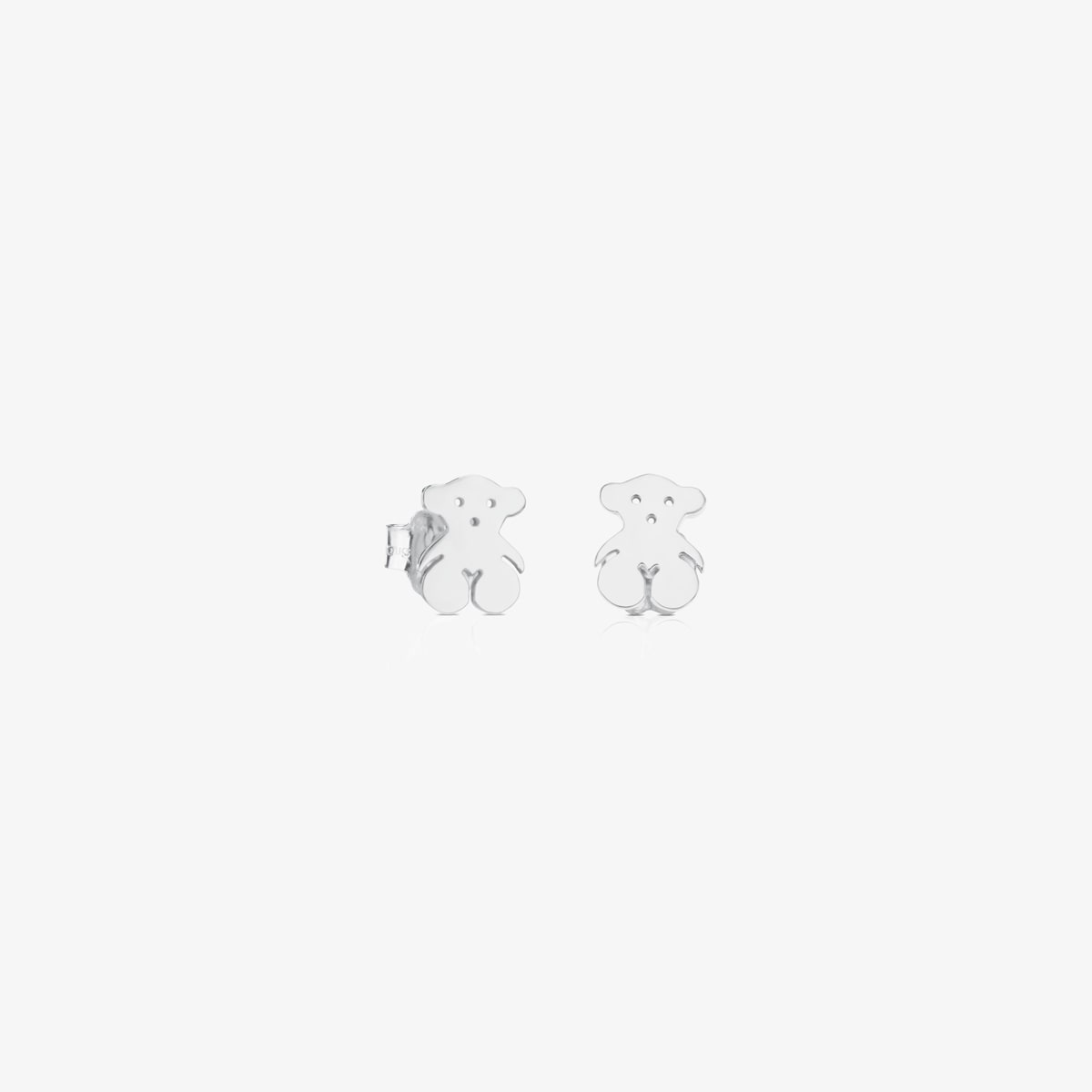 Pendientes Botón De Plata Bear