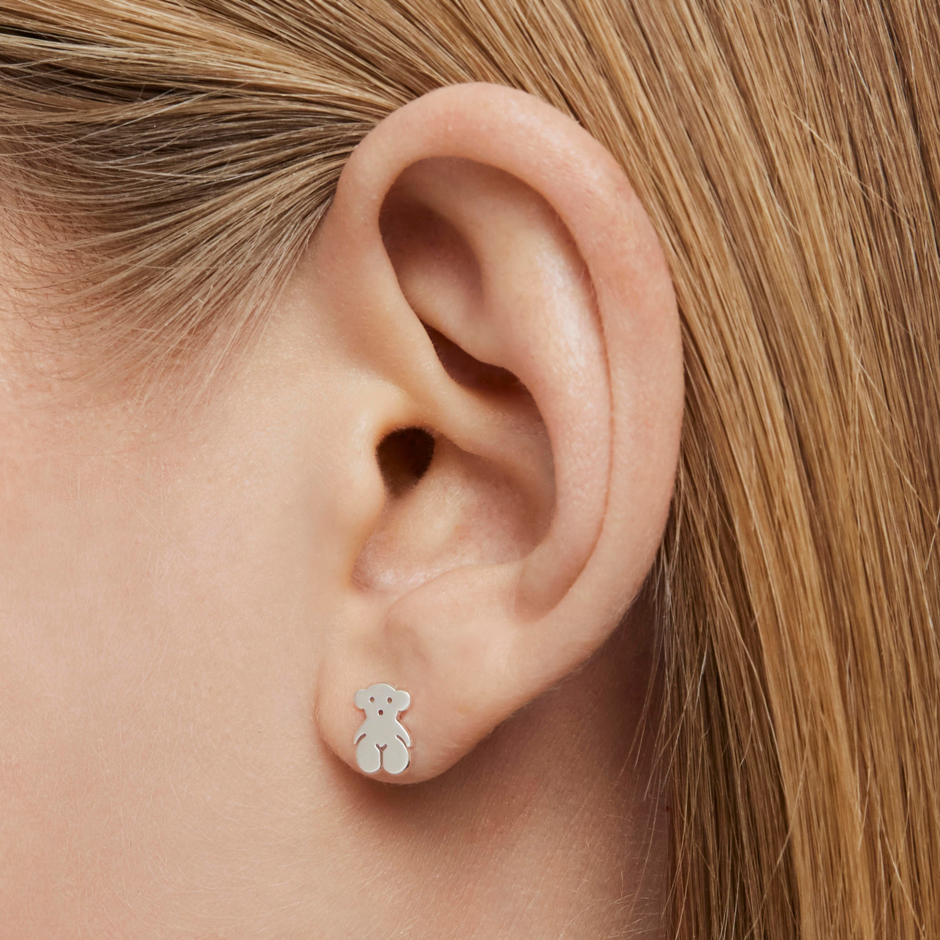 Silver TOUS Bear Earrings Bear motif