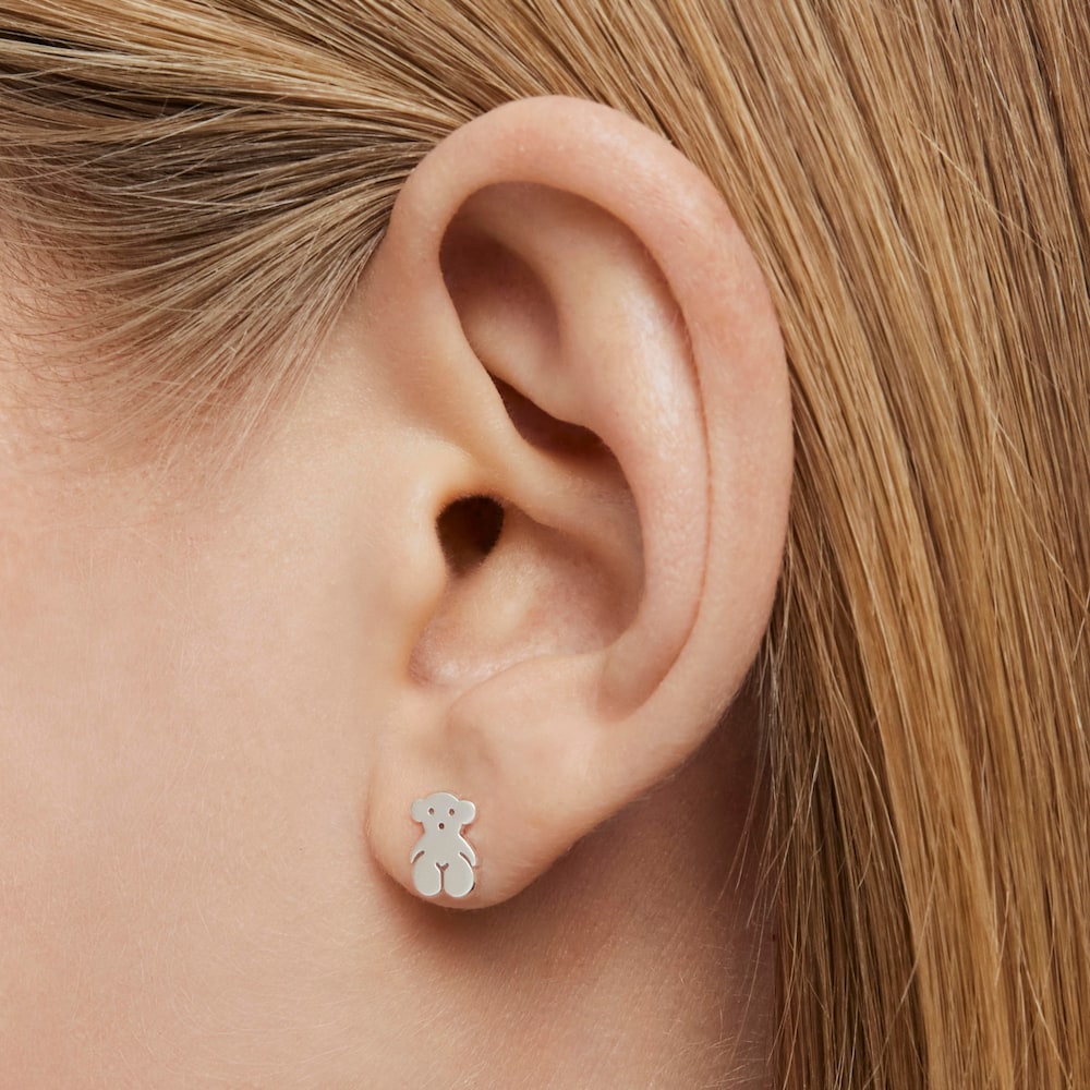 Silver TOUS Bear Earrings Bear motif image number 7