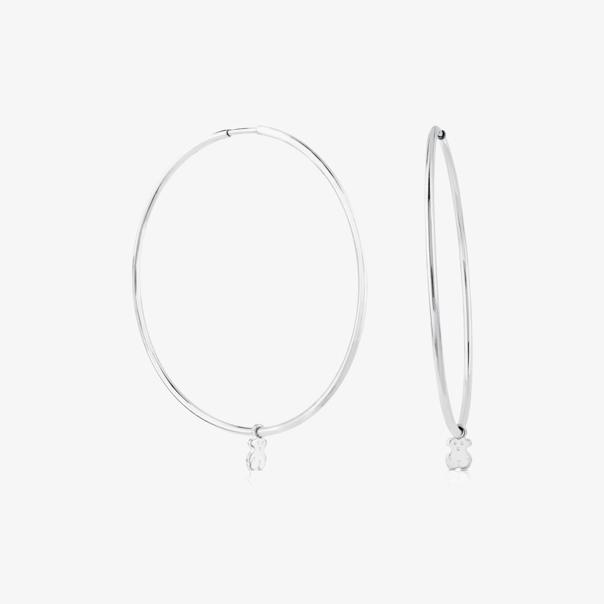 Pendientes Aro De Plata 4cm Bear