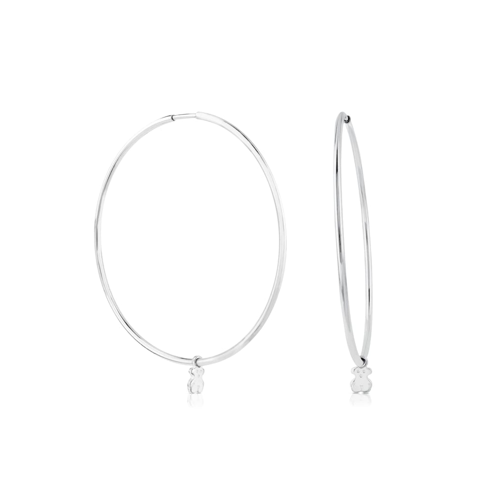 Pendientes aro de plata 4cm TOUS Bear image number 0