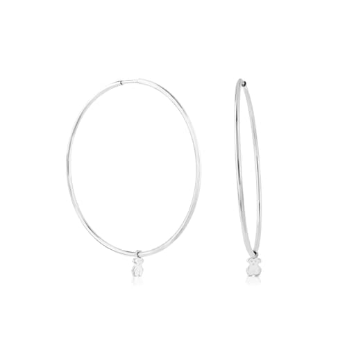 Silver TOUS Bear hoop Earrings