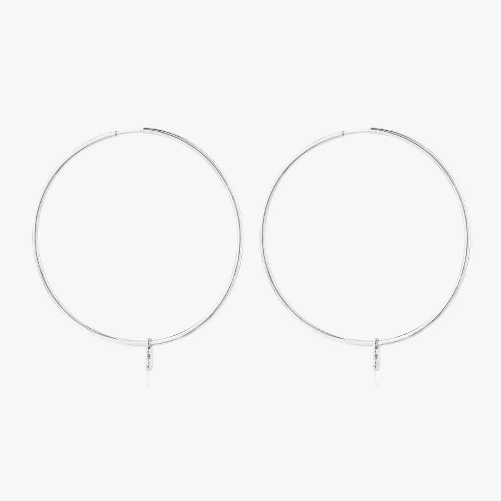 Silver TOUS Bear hoop Earrings