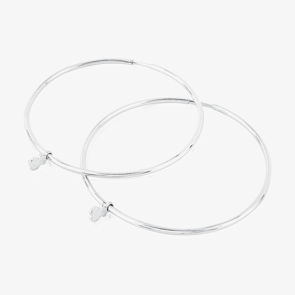 Silver TOUS Bear hoop Earrings