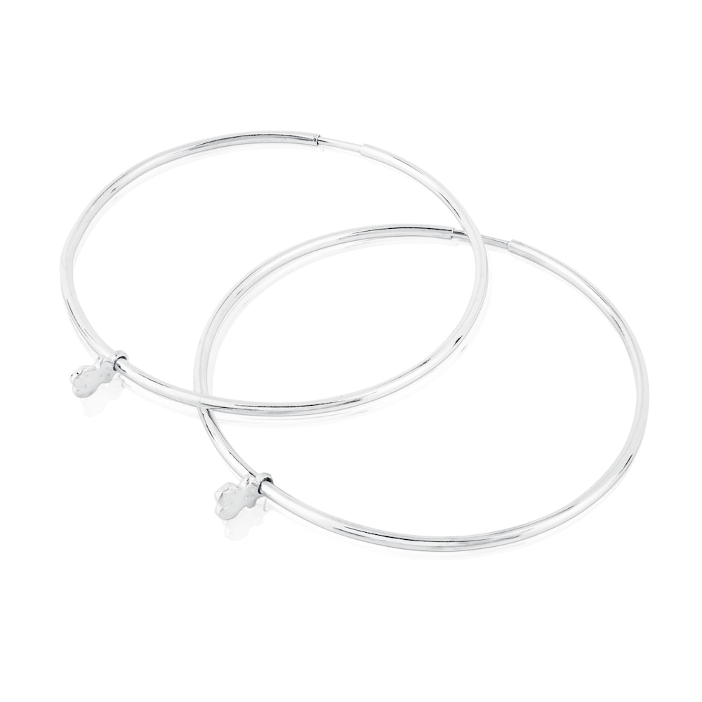 Pendientes aro de plata 4cm TOUS Bear image number 2