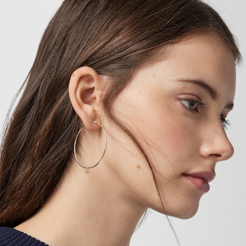 Silver TOUS Bear hoop Earrings