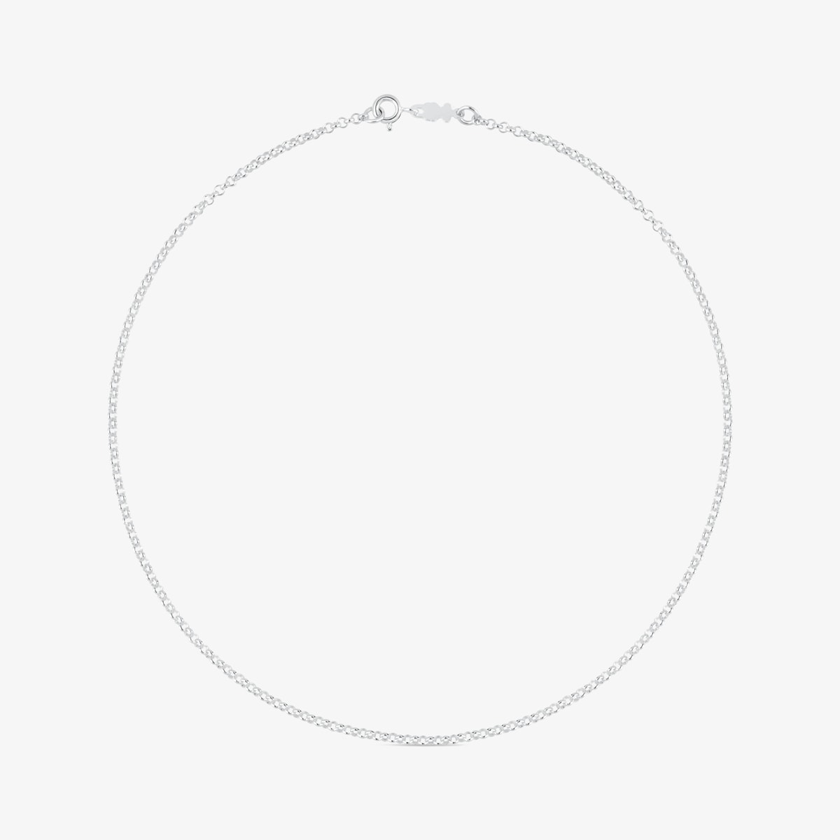 Gargantilla De Plata Con Anillas Redondas, 40 Cm Chain