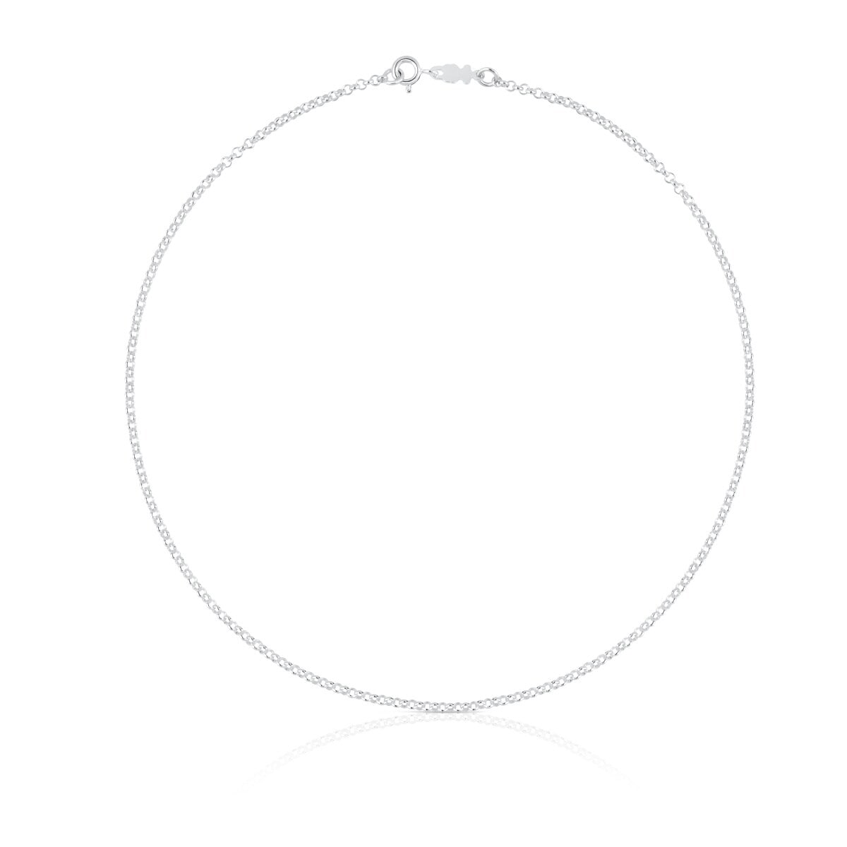 Gargantilla de plata con anillas redondas, 40 cm Chain