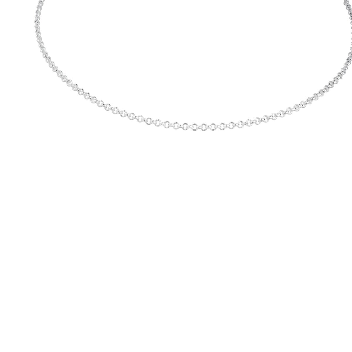 Gargantilla de plata con anillas redondas, 40 cm Chain