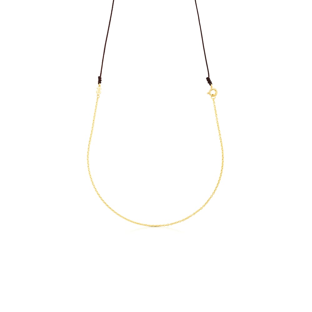Cadena larga TOUS Chain con ba&ntilde;o de oro 18 kt sobre plata con cord&oacute;n