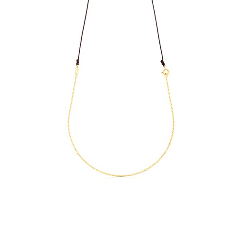 Cadena larga TOUS Chain con ba&ntilde;o de oro 18 kt sobre plata con cord&oacute;n