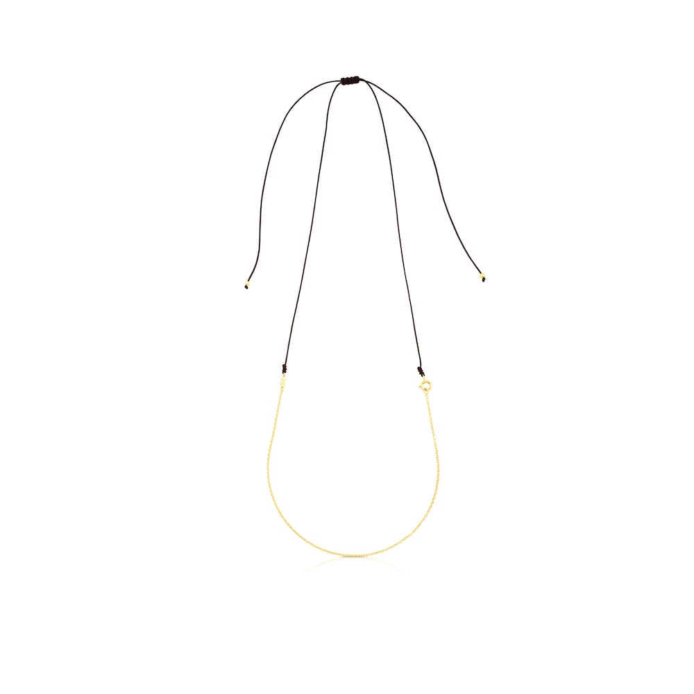 Cadena larga TOUS Chain con ba&ntilde;o de oro 18 kt sobre plata con cord&oacute;n