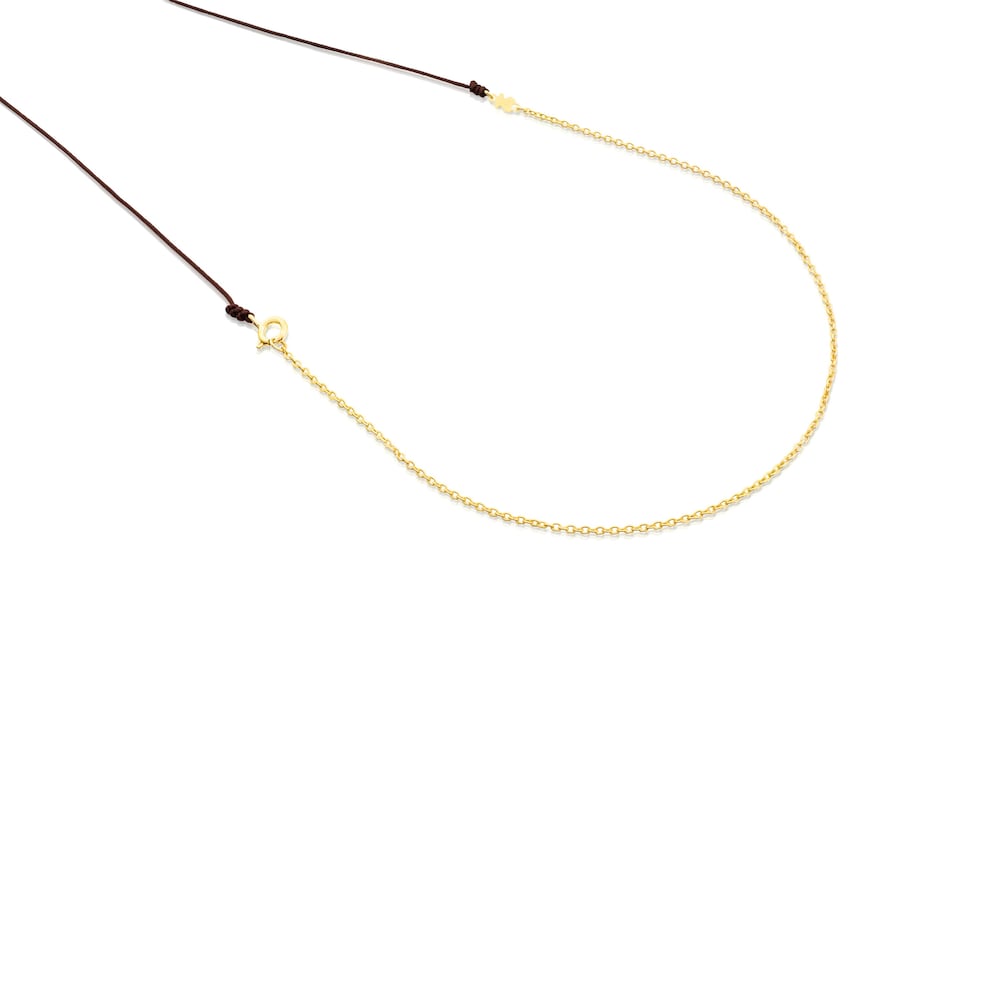 Cadena larga TOUS Chain con ba&ntilde;o de oro 18 kt sobre plata con cord&oacute;n