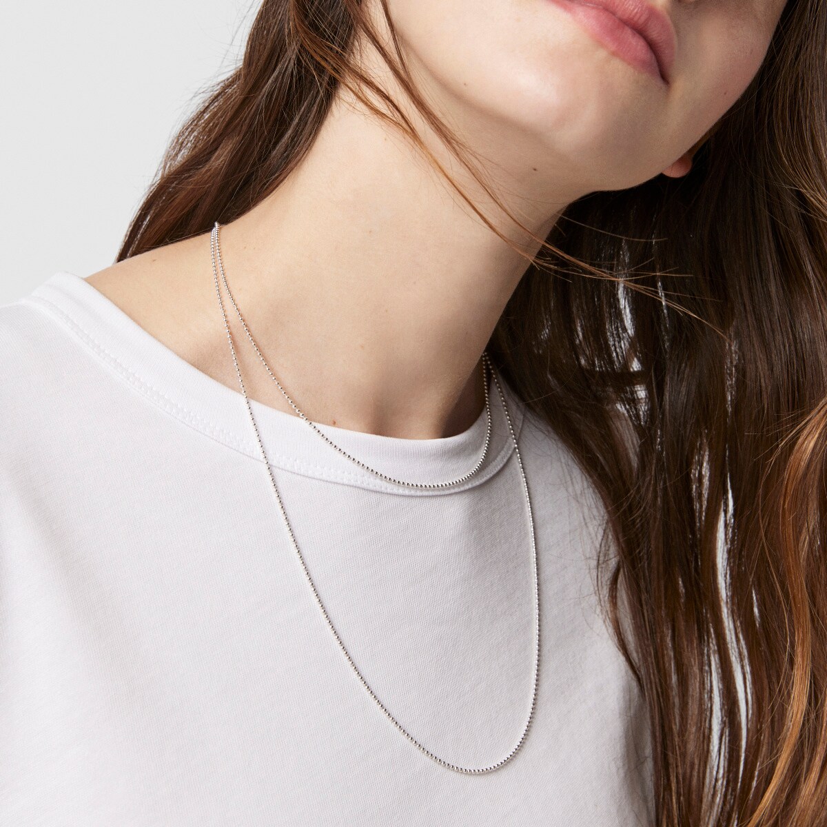 Gargantilla de plata con bolas, 58 cm Chain